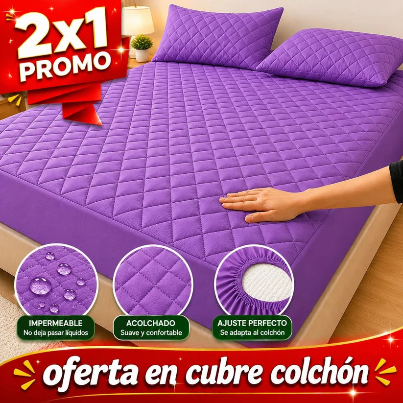 PROMOCION EN CUBRE COLCHON PAGUE 1 LLEVE 2 +4 fundas de Almohada