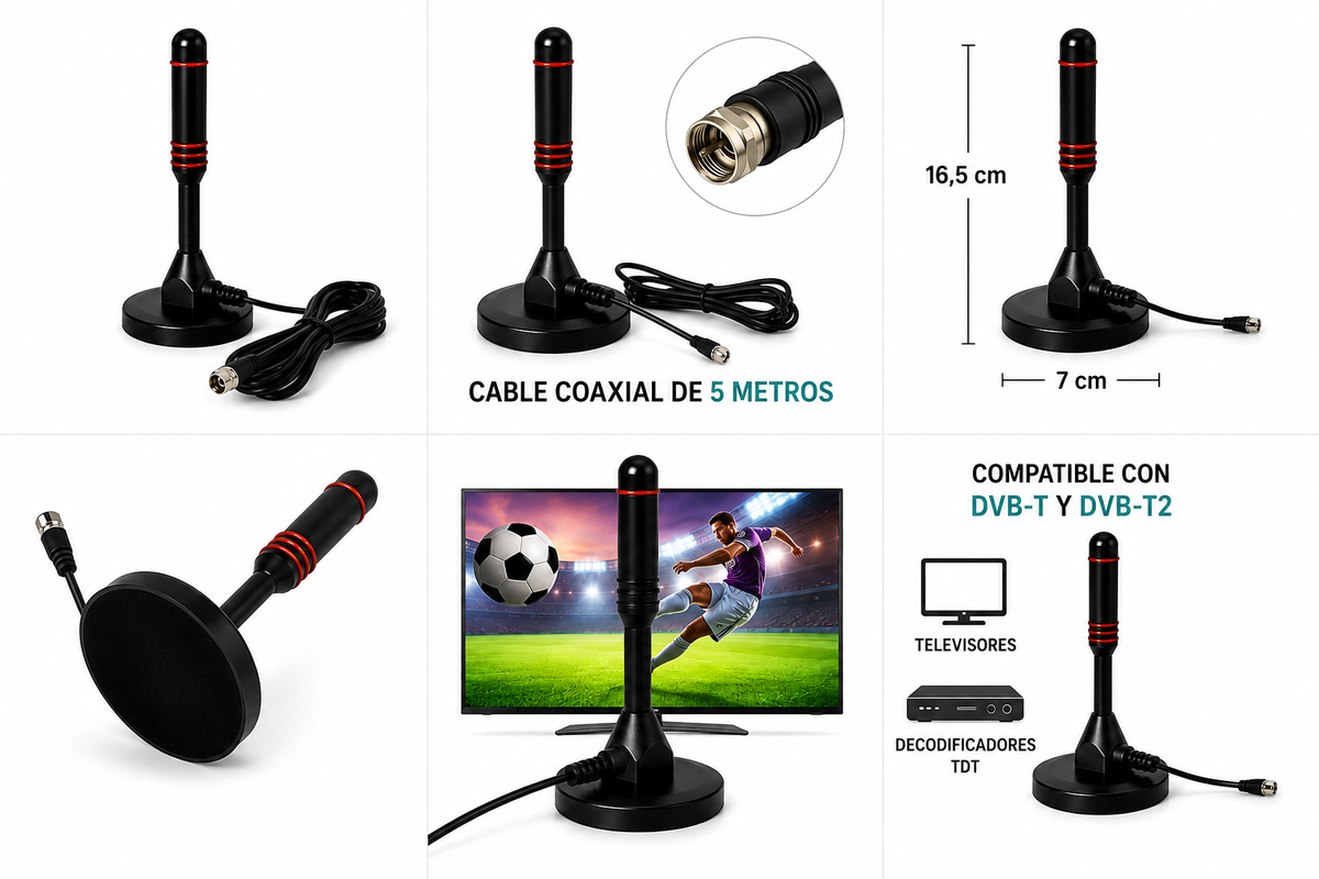 ANTENA HDTV 5 METROS