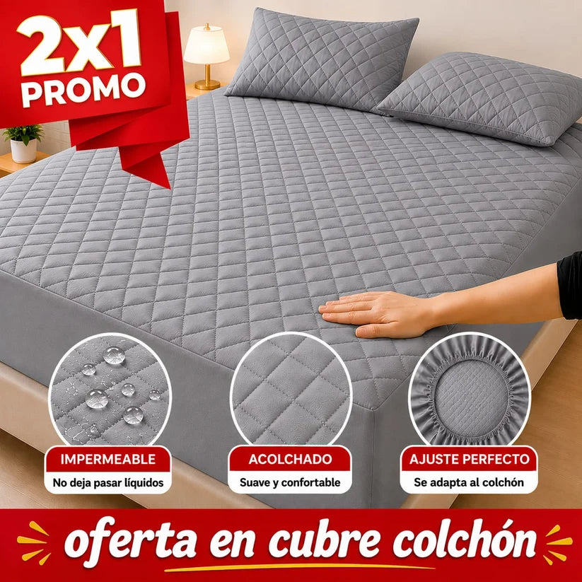 PROMOCION EN CUBRE COLCHON PAGUE 1 LLEVE 2 +4 fundas de Almohada